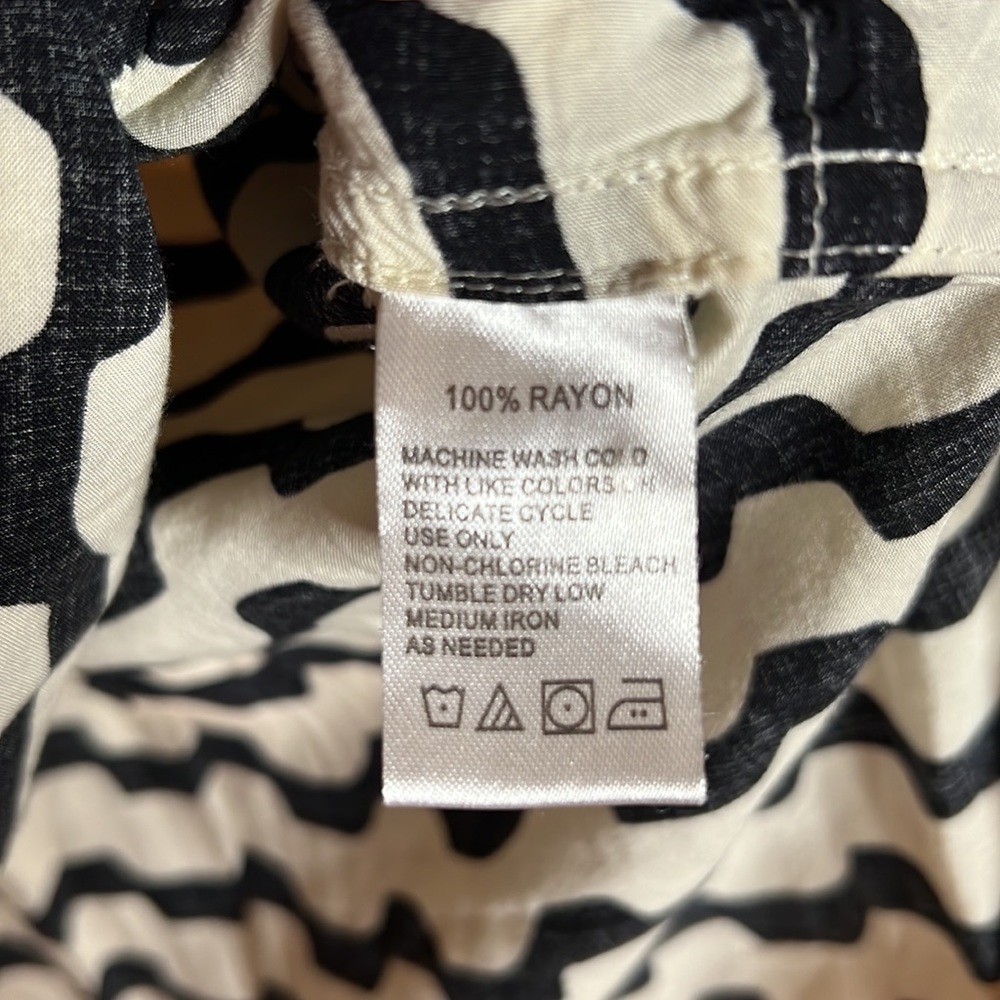 Anthropologie Isabella Sinclair Tunic Shirt Black White Size XS - Picture 5 of 8